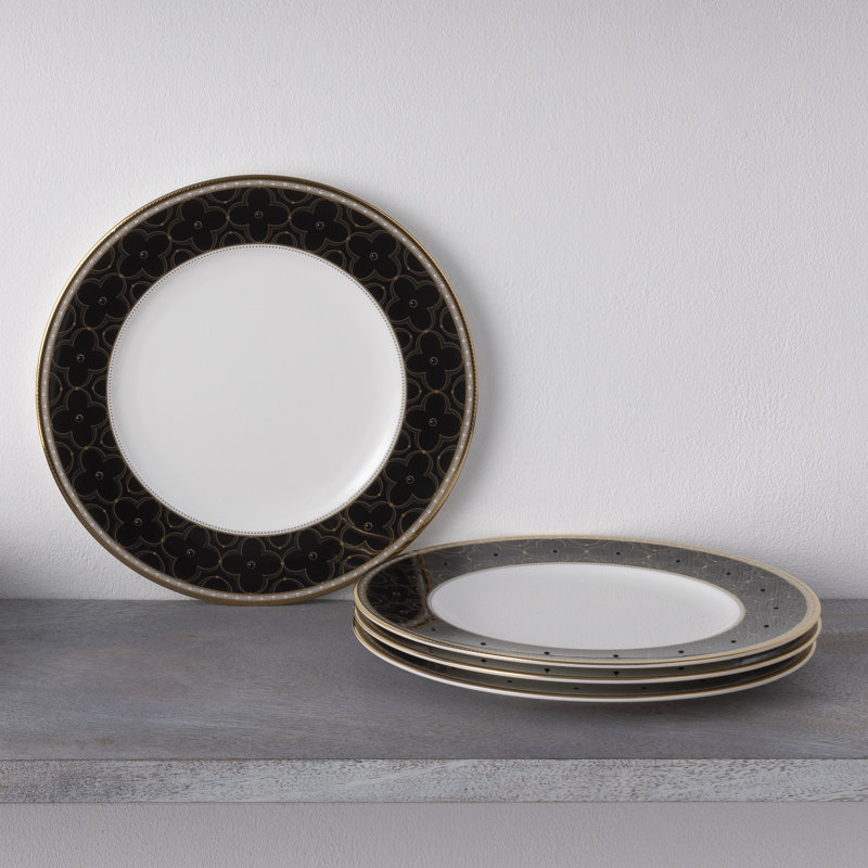 Ensemble de 4 assiettes décoratives dorées 9 3/4 po