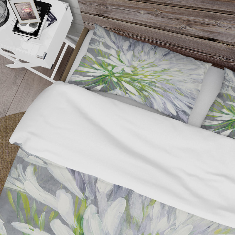 Flower Cleome Splash II - Ensemble de housse de couette à motif floral traditionnel - Microfibre de polyester
