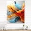 Horloge murale contemporaine à vagues abstraites orange et bleu - Encre liquide abstraite-99635350