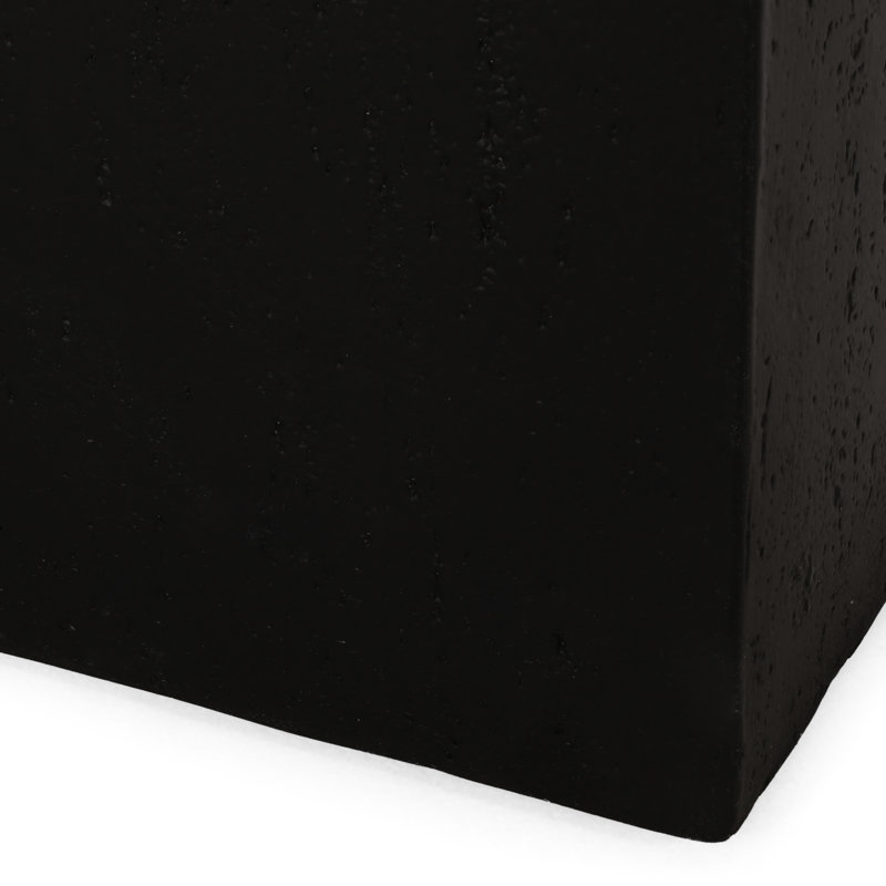 Outdoor Lightweight Concrete Flower Container - 30.45" W X 16.2" D 16" H Black Magnesium Oxide Plant Holder
