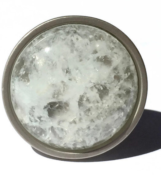 1.25" Diameter Mushroom Knob, Satin Nickel/White/Clear