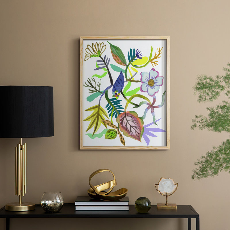 «Flower Of Fate I», reproduction encadrée - bois massif, Naturel, H 11 po x l 9 po