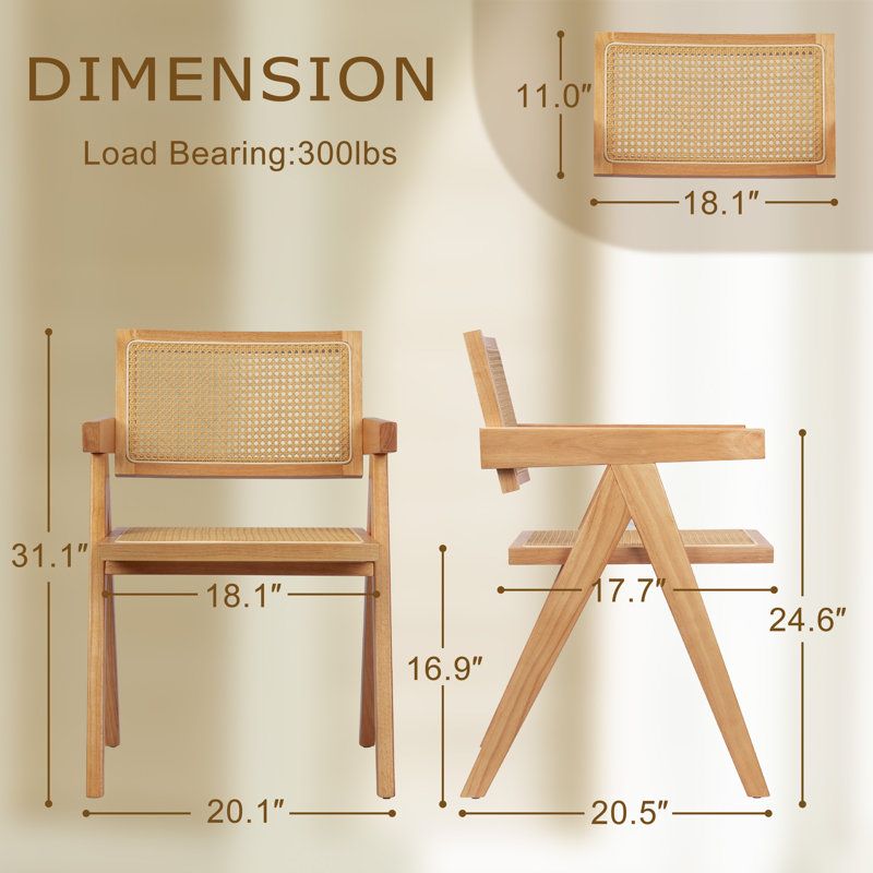 Beka 16.9'' H Walnut Solid Wood Armchair, Walnut
