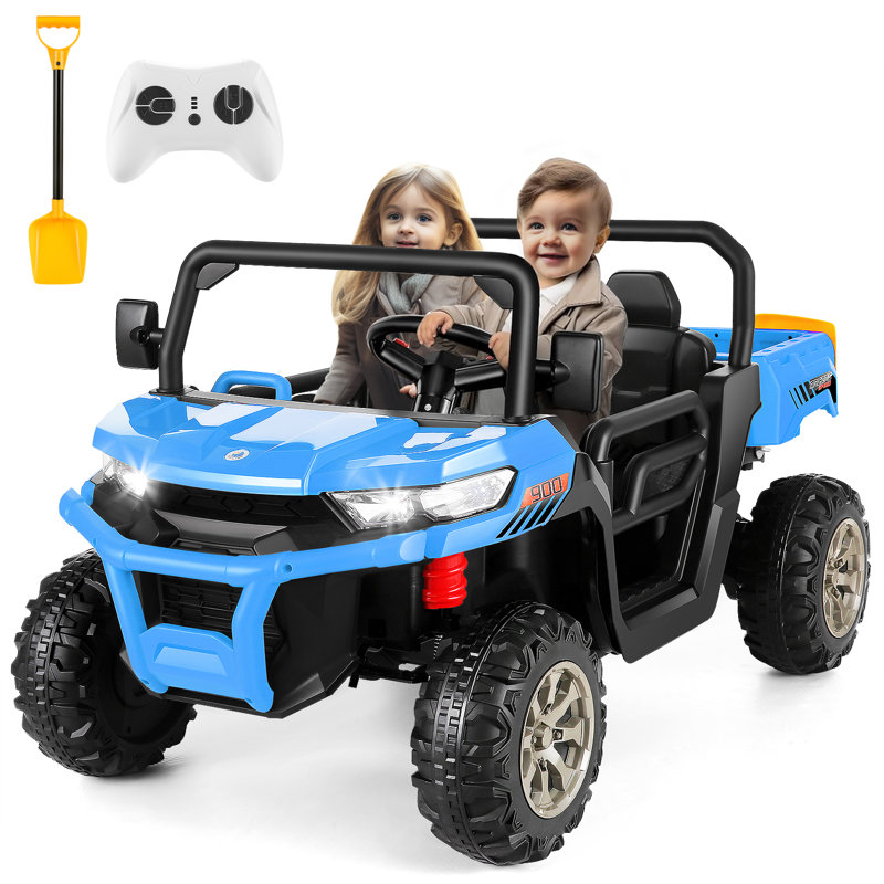 Blue 24V 6-Wheel Kids Ride-On Dump Truck with Remote Control