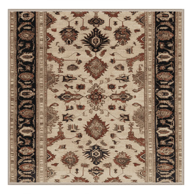 Machine Washable Persian Brown Area Rug
