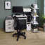 Bureau d'ordinateur antique blanc et noir-1323213366