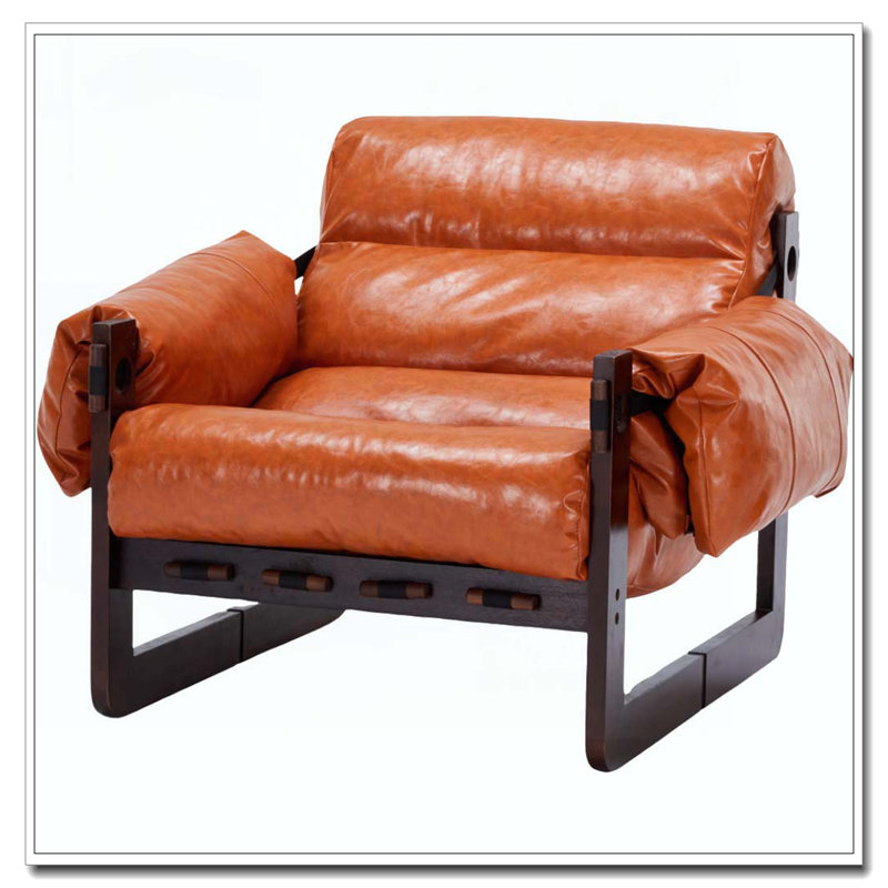 Chaise longue de style médiéval moderne, Orange rétro