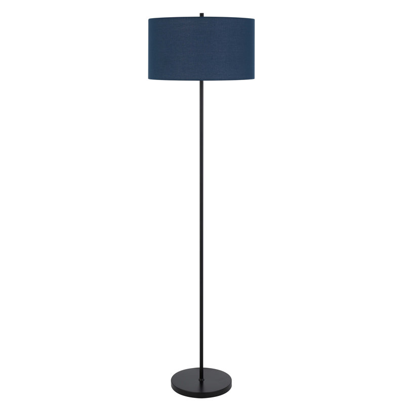 Aizlee 58.75'' Traditional Floor Lamp, Black, Navy