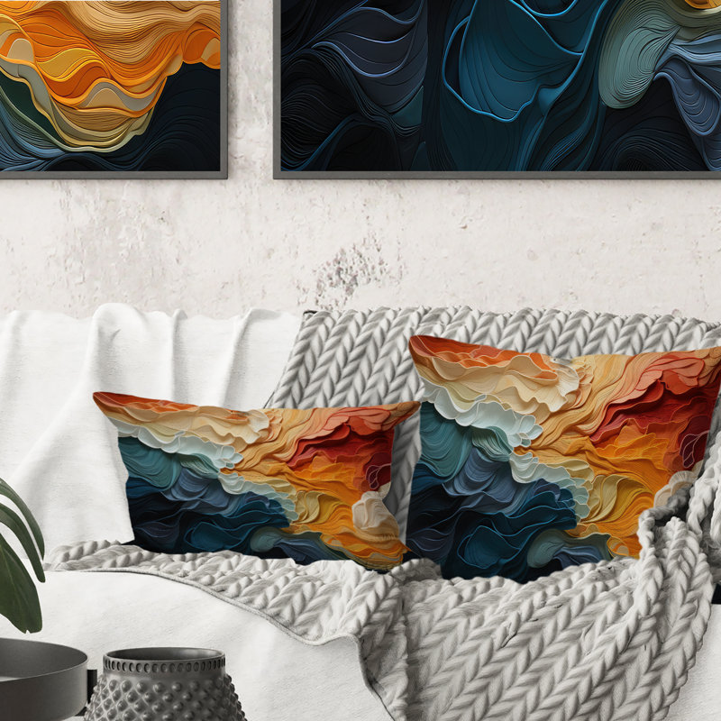 Biomorphism Forms V - Modern Printed Throw Pillow, Rectangular, 12" x 20"
