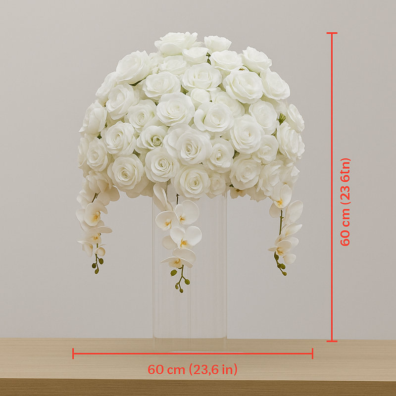50cm Faux Rose Plant