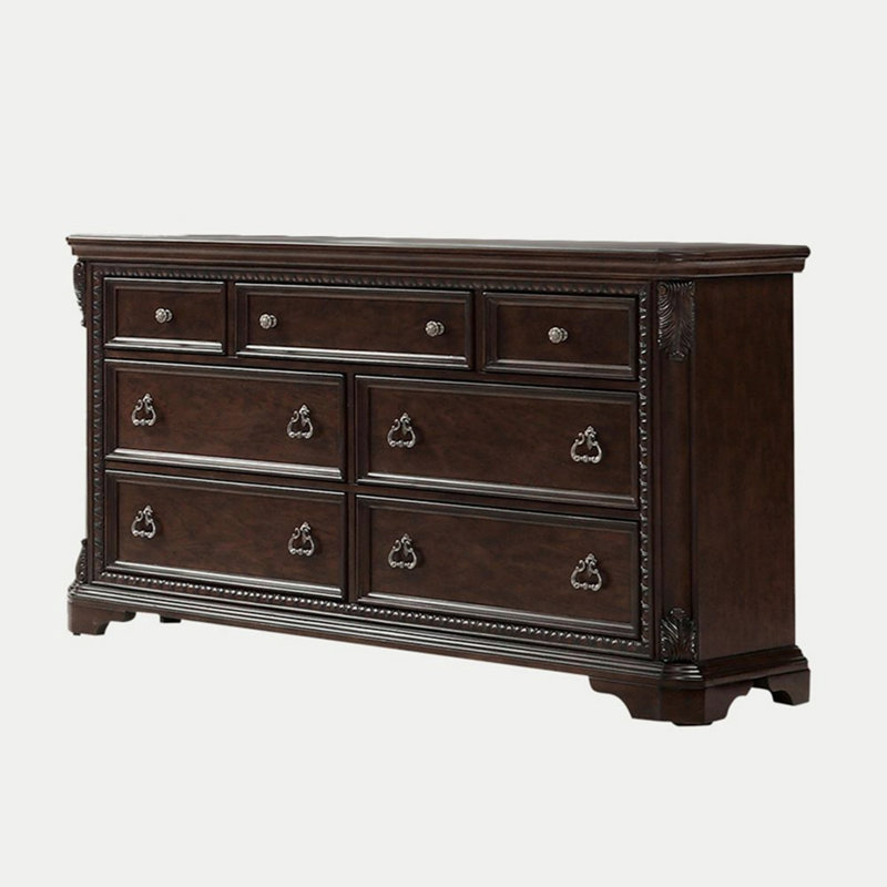 Commode en bois avec 7 tiroirs de rangement, commode avec rangement pour espace de vie