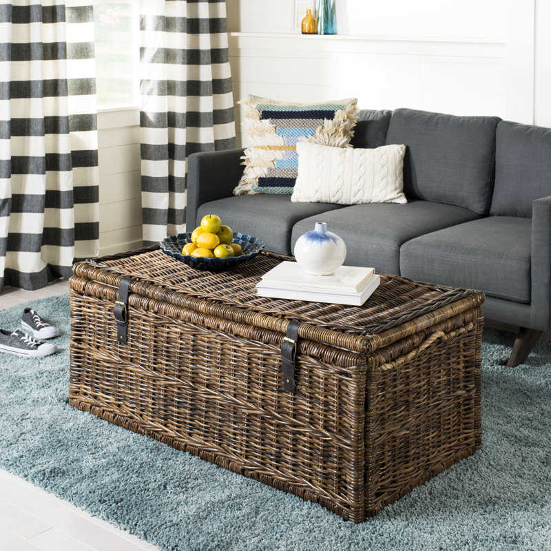 Caden 46" Wicker Storage Trunk, Brown