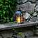 Solar Powered Lantern with LED Candle - Horizontal Black