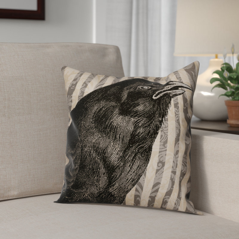 Crow Throw Pillow, Indoor