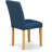 7 Piece Dinette Set Consist of an Oval Dining Room Table with Butterfly Leaf and 6 Oasis Blue Faux Leather Upholstered Chairs, Oak finish-1943799030-1943799031