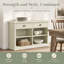Console polyvalente avec tablettes ouvertes et tiroirs de rangement cachés - Table d'entrée de style campagnard-416102520-416102521-416102527