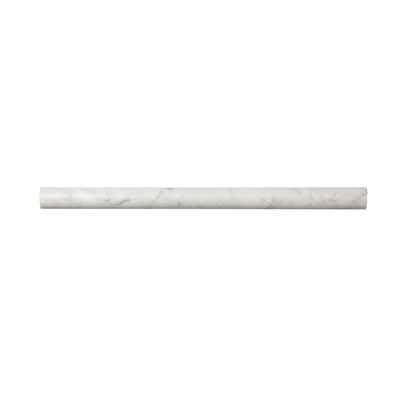 Bianco Carrara 0.75"" x 12"" Polished Marble Pencil Liner Tile Trim in White -  Stone & Tile Shoppe, HL-BIA-CAR-MOL3/4