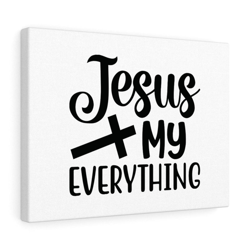 Jesus My Everything Black Cross - Wrapped Canvas Print, 61cm H x 76cm W