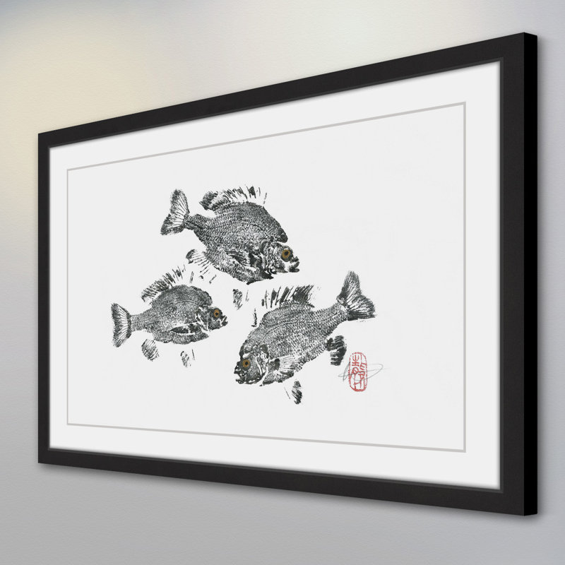 « tourbilloning-fish », reproduction d’art encadrée, H 24 po x l 36 po x P 1,5 po