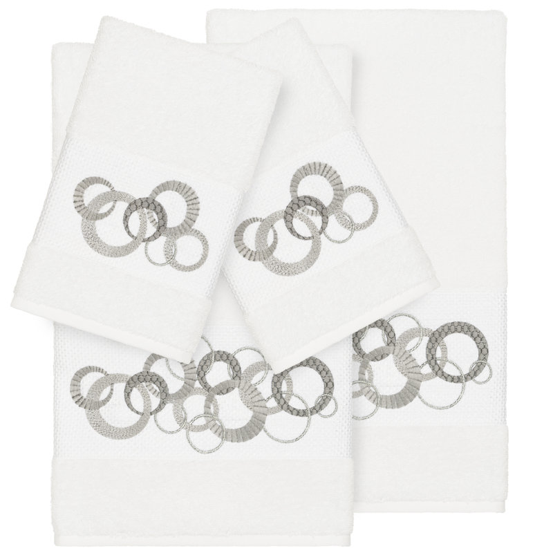 Annabelle 4 Piece Turkish Cotton Towel Set, White