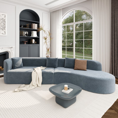 Canapé modulaire moderne avec motif courbé et coussins
