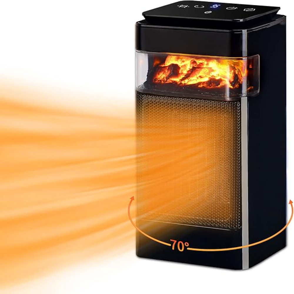 BUILTCO Chaufferette avec foyer, petite chaufferette portative pour ...