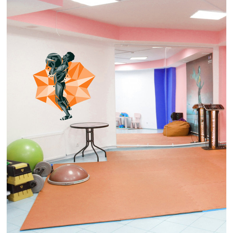Adhésif décoratif polygonal gym, H 33 po x l 36 po