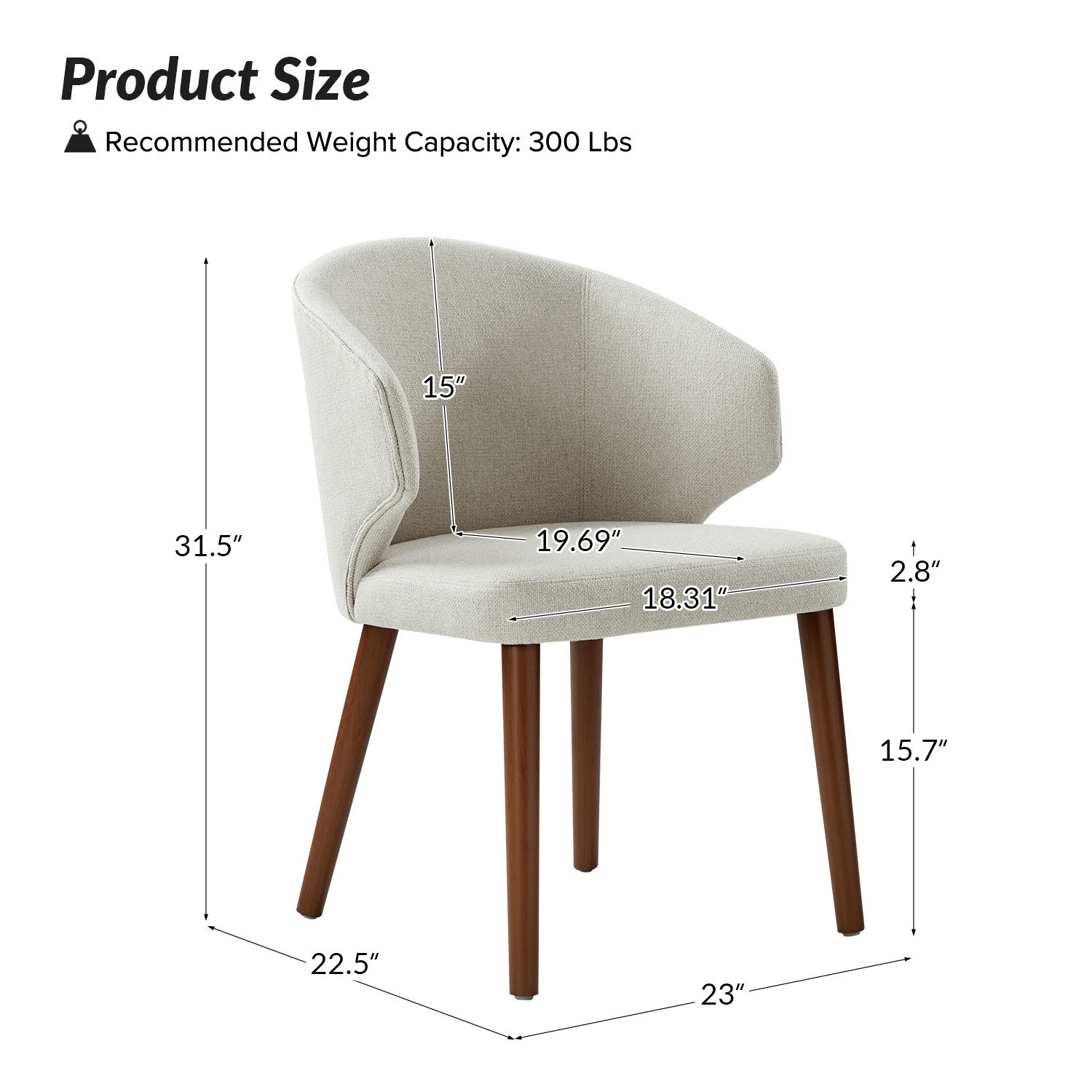 Kanalu Dining Chair, Beige