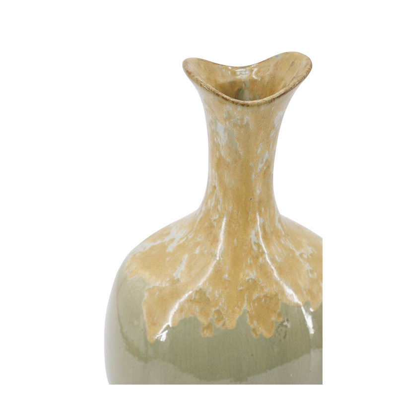 Vase en céramique émaillée réactive multicolore 8,1 "x 5,5" x 15,9 "
