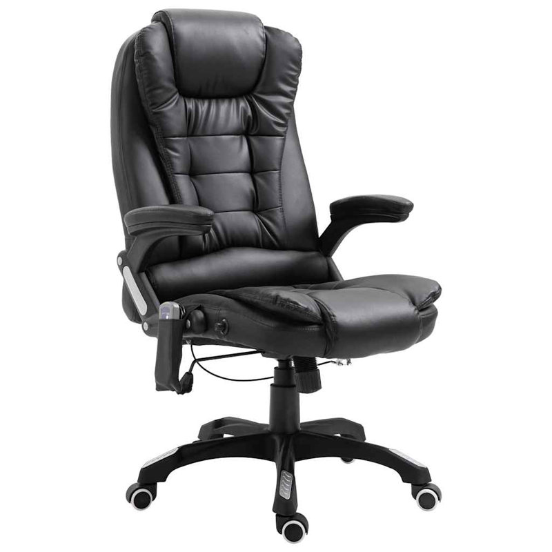 Massage Office Chair Black Faux Leather