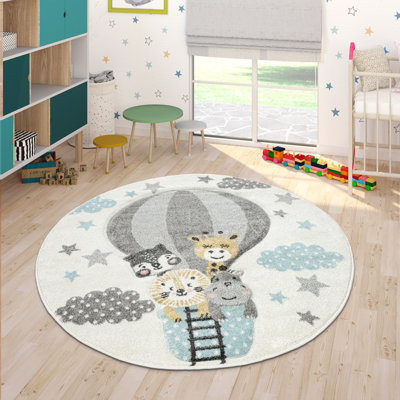 Cream/Blue/Grey Area Rug