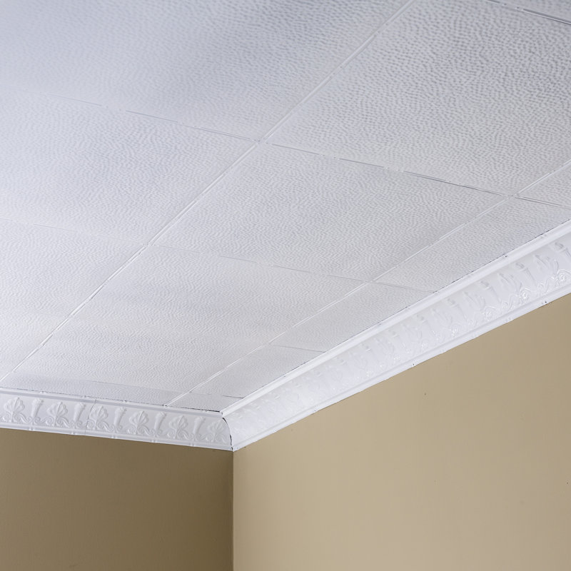 Carreau de plafond clouté Great Lakes Tin Chicago 2 pi x 2 pi (paquet de 5), Blanc mat
