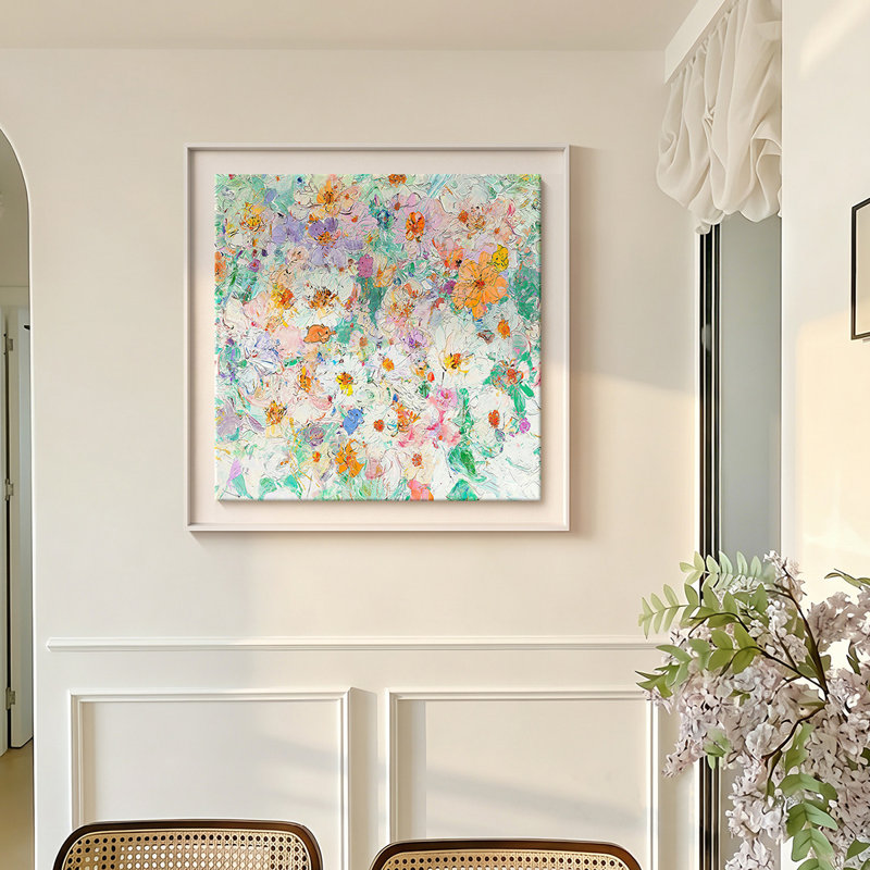Art mural carré Mid-Century moderne en tissu pour le salon, 39.37" H x 39.37" W