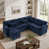 Chenille bleu foncé