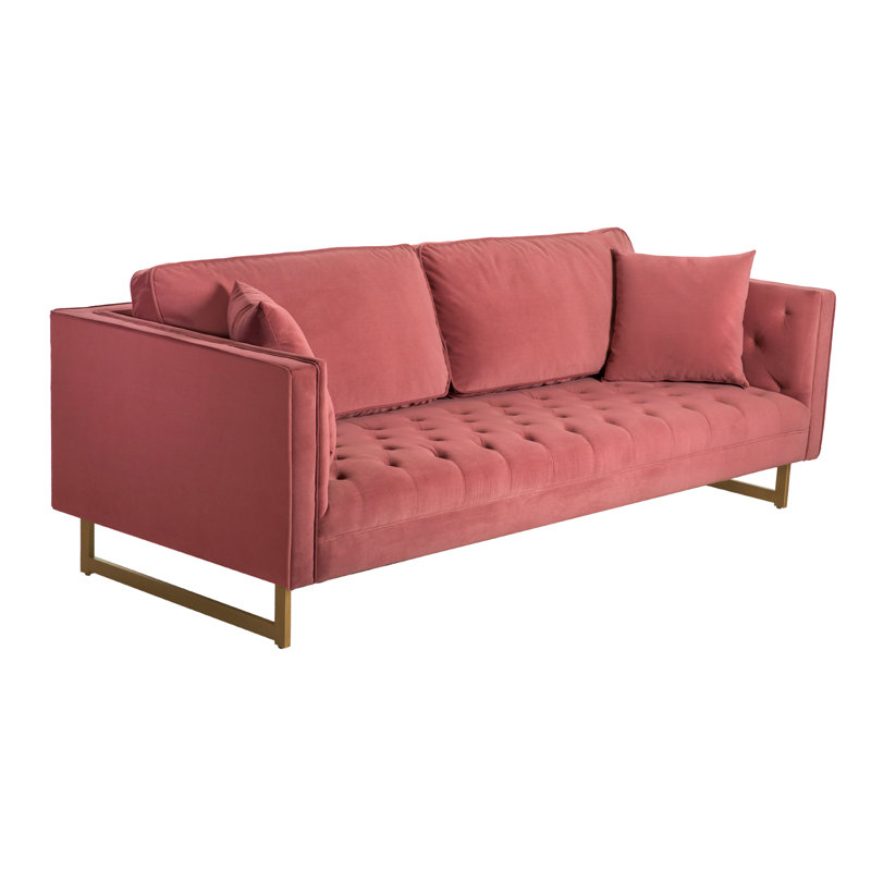 90'' Velvet Sofa, Pink