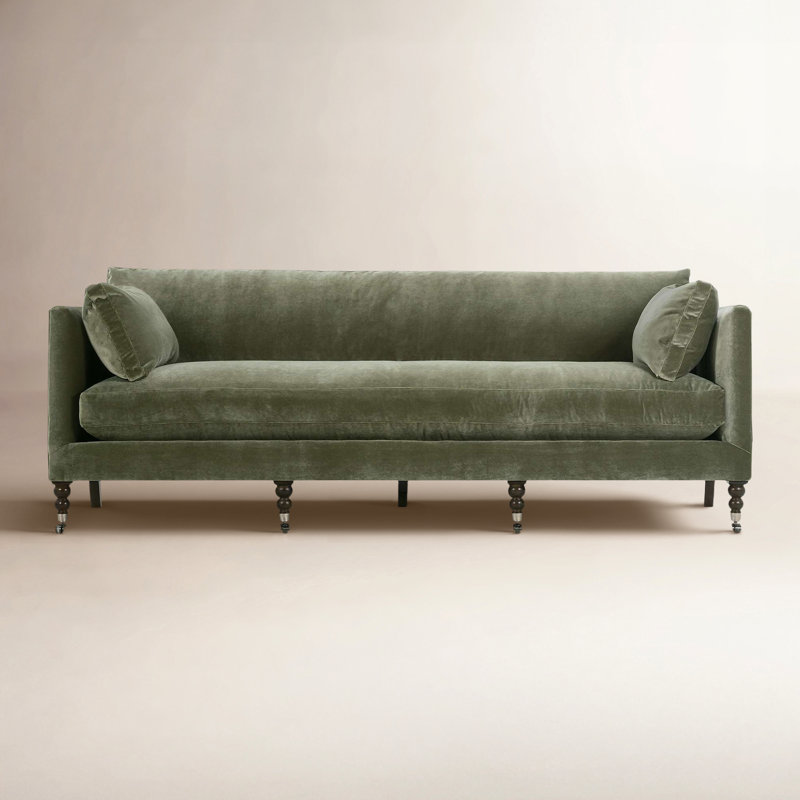 Madeline Sofa, Chocolate, Sage, 34"H x 90"W x 40"D