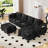 140" U-Shaped Sectional Sofa with Convertible Left/Right Ottoman, Boneless Sofa with Oversized Chaise & Layered Cushion, Upholstered Couches for Living Room Bedroom, No Assembly-616885288