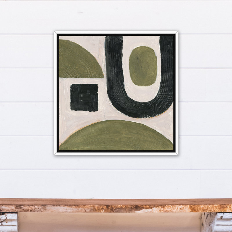 Formes abstraites et tendance - Peinture sur toile, H 21,75 po x P 21,75 po x P 1,75 po, Toile à cadre flottant blanc