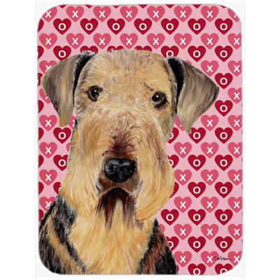 Planche à découper en verre Caroline's Treasures Valentine Hearts Airedale Hearts Love and Valentine's Portrait