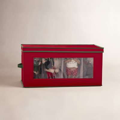 Holiday Figurine Storage Box with Window and Lid with Trim