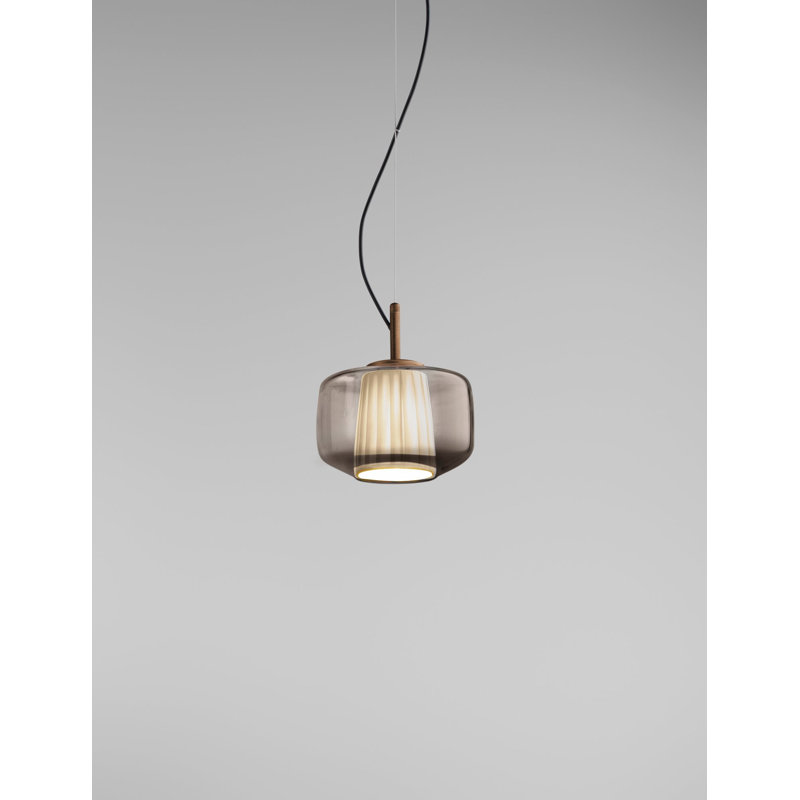 Plisse' Suspension L32CC UL, 5" H x 7" W x 7" D, Smoke;Dark Gray, Matt Bronze 2