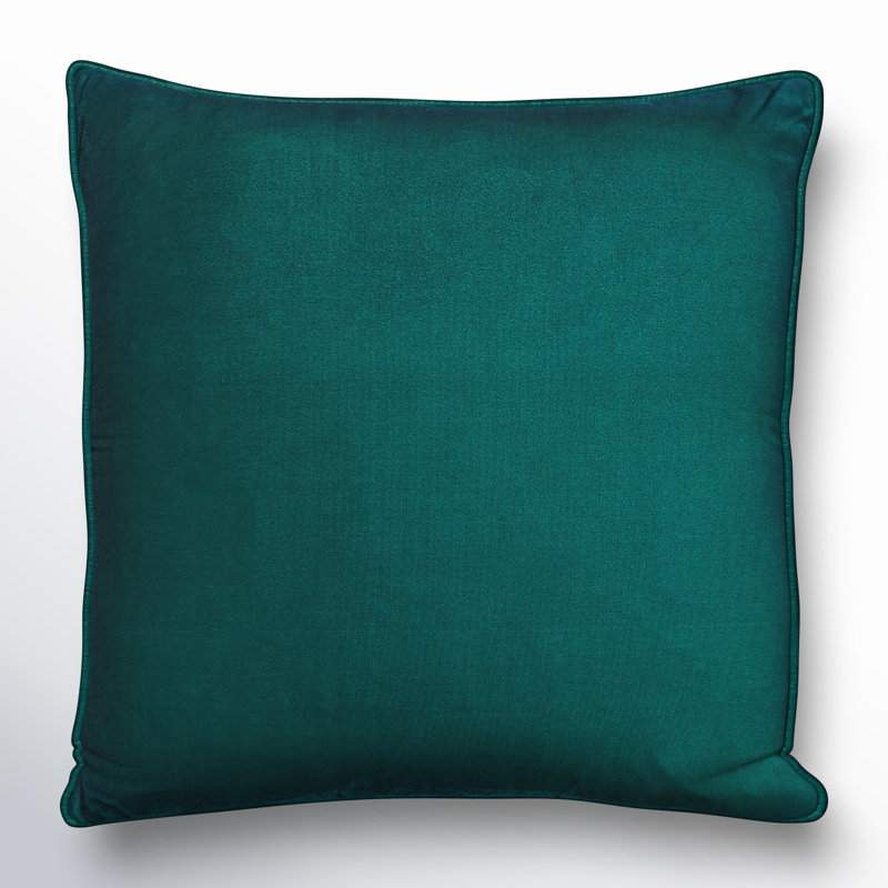 Delphia Square Pillow Cover & Insert, 18" x 18", Deep Teal, Pillow Cover Only - No Insert