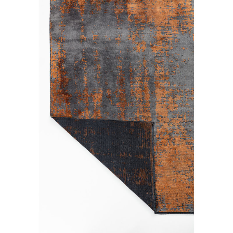 Rapture Orange/Gray Abstract Luxury Area Rug, Rectangle 7'10" x 11'2"