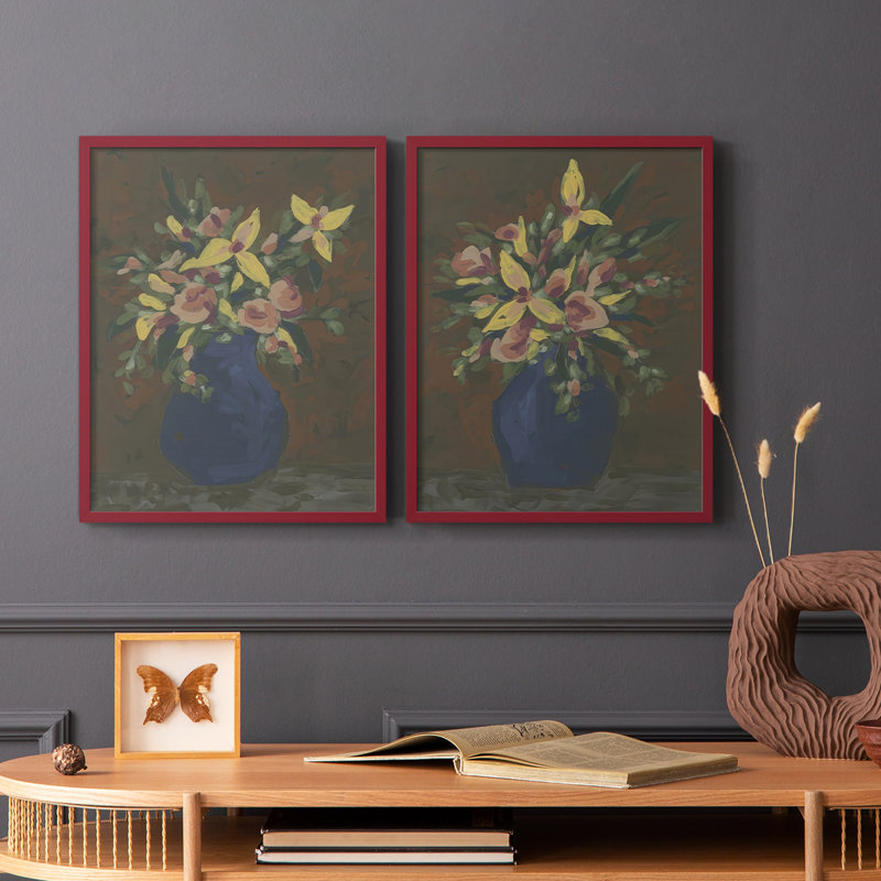 «Dark Bouquet I», reproduction encadrée de qualité supérieure - prête à être accrochée - aucun clou requis - aucun clou requis