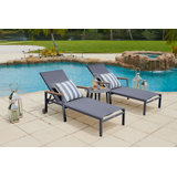 Vishanth75" Long Chaise Lounge Set with Table