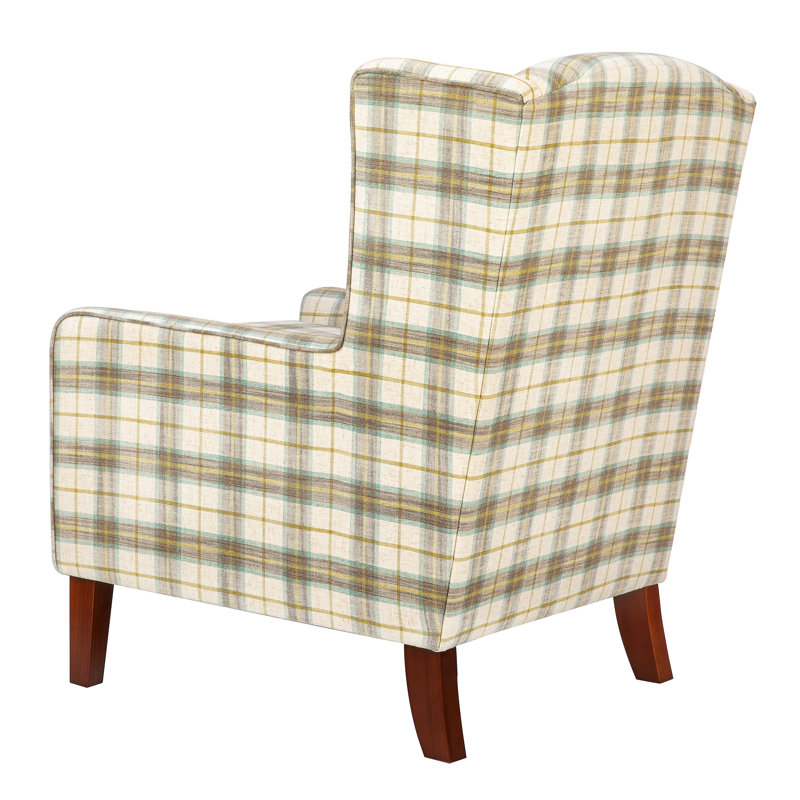Alicante Upholstered Wingback Chair, Tartan