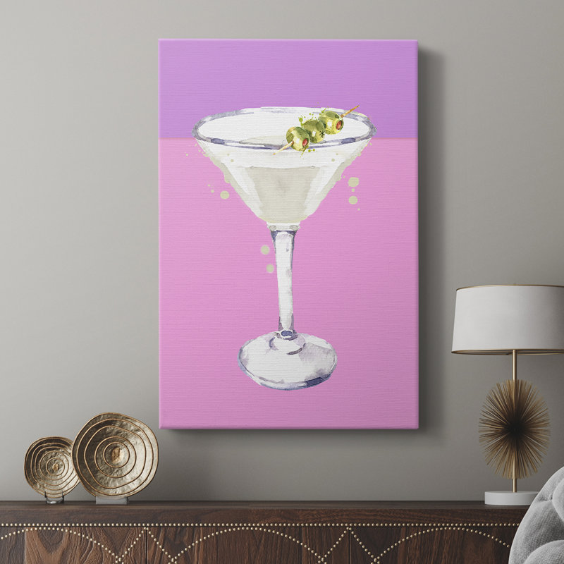 Martini néon - Cavas enveloppés de galerie, H 18 po x l 12 po