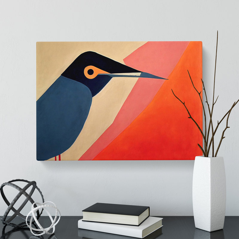 Heartwarming Abstract Bird - Wrapped Canvas Print, 35cm H x 50cm W x 3cm D