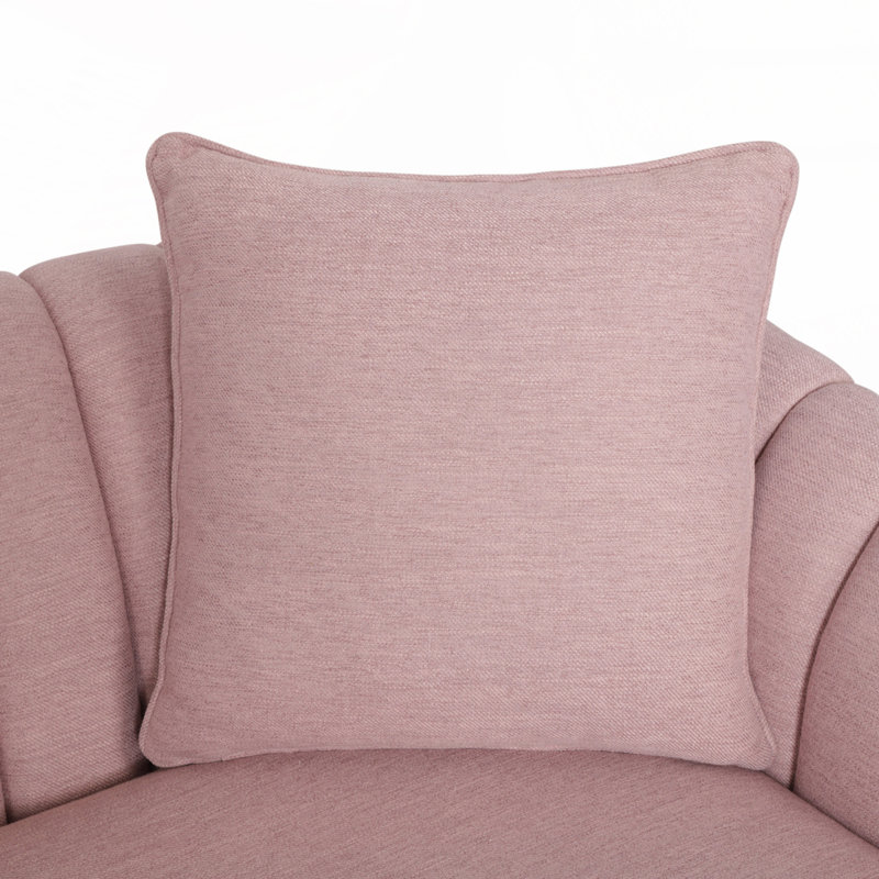 84.5"Wide 3-Seat Sofa with Wood Legs, Blush
