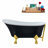 55" Streamline Clawfoot Soaking Acrylic Bathtub With Drain, Clawfeet, and Bamboo Tray-66366761-66366766